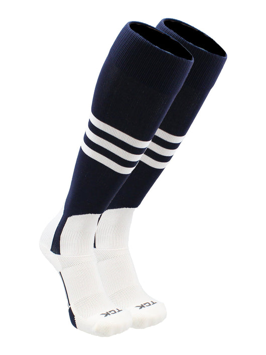 TCK socks Navy/White / Large TCK Baseball Stirrup Socks with Stripes Pattern B