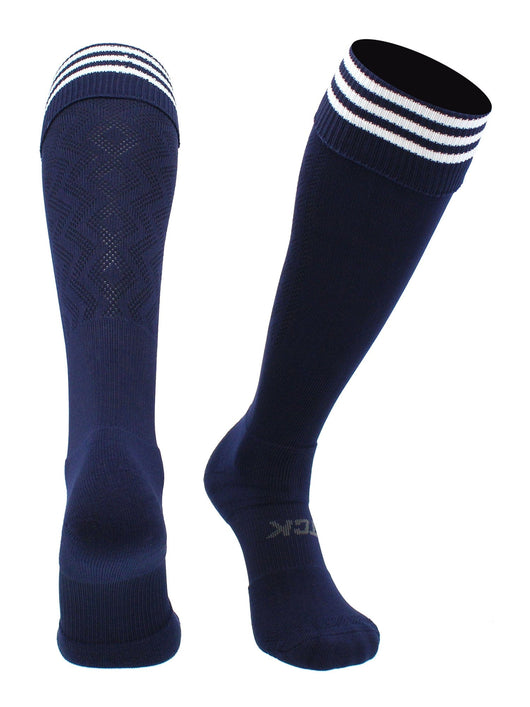 TCK socks Navy/White / Medium Premier Soccer Sock with Fold Down Stripes