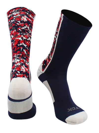 TCK socks Navy/White/Red / Small Digital Camo Crew Socks