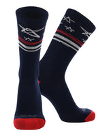 TCK socks Navy/White/Scarlet / Large Star Spangled Scribble Hand Drawn Stars Crew Socks