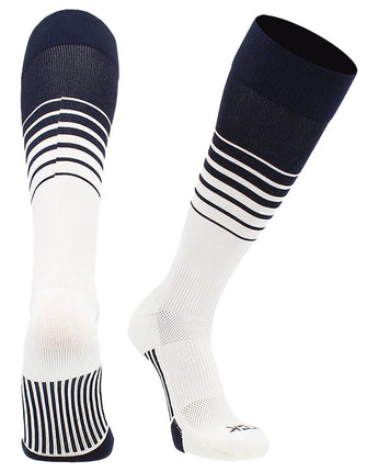TCK socks Navy/White / Small TCK Elite Breaker Striped Athletic Socks | Over-the-Calf Soccer & Baseball