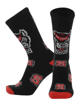 TCK socks NC State Black/Scarlet/White / Large NC State Wolfpack Mayhem Crew Socks (Made in USA)
