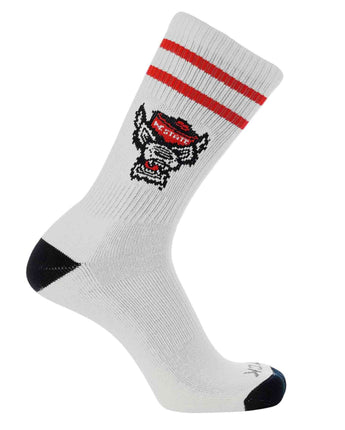 NCAA Vintage College Striped Socks - NC State Wolfpack (Large)