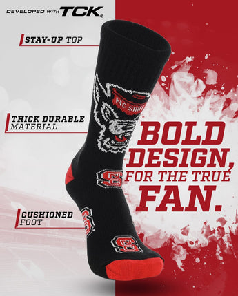 NC State Wolfpack Mayhem Crew Socks (Made in USA)