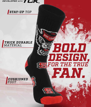 TCK socks NC State Wolfpack Mayhem Crew Socks (Made in USA)