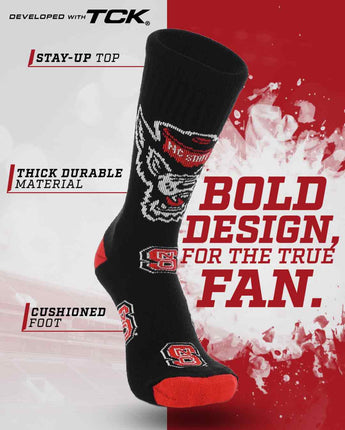 TCK socks NC State Wolfpack Mayhem Crew Socks (Made in USA)