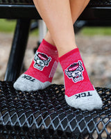 NC State Wolfpack Tour No Show Tab Socks - Made in USA
