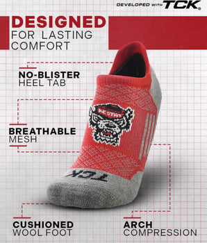 TCK socks NC State Wolfpack Tour No Show Tab Socks - Made in USA