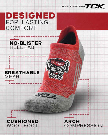 TCK socks NC State Wolfpack Tour No Show Tab Socks - Made in USA