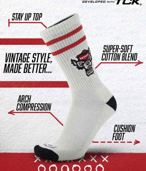 TCK socks NC State Wolfpack | Vintage | NCAA Mens and Womens Soft Cotton Sock