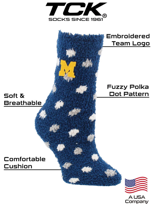 TCK socks NCAA College Fuzzy Socks For Women & Men, Warm and Cozy Socks Womens Licensed University Sock