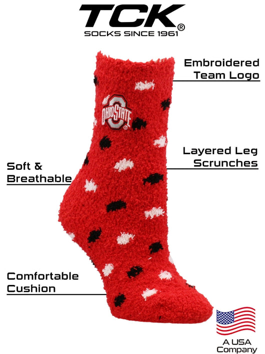 TCK socks NCAA College Fuzzy Socks For Women & Men, Warm and Cozy Socks Womens Licensed University Sock