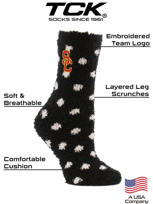 TCK socks NCAA College Fuzzy Socks For Women & Men, Warm and Cozy Socks Womens Licensed University Sock