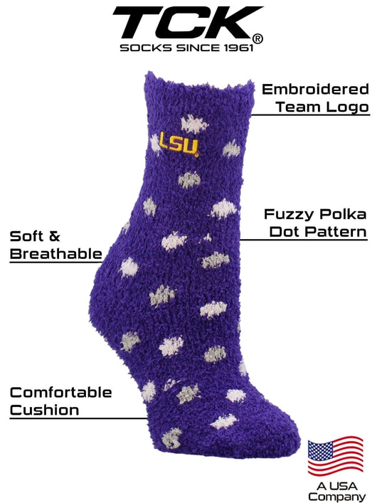 TCK socks NCAA College Fuzzy Socks For Women & Men, Warm and Cozy Socks Womens Licensed University Sock