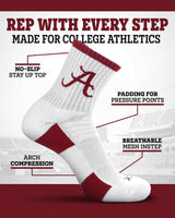 TCK socks NCAA Quarter Socks - Alabama Crimson Tide