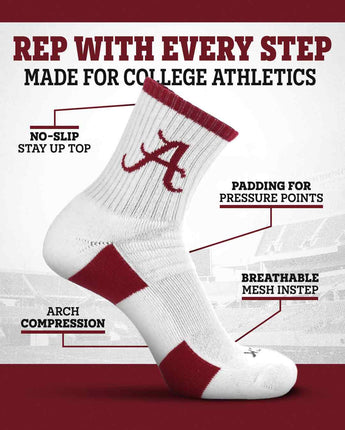 TCK socks NCAA Quarter Socks - Alabama Crimson Tide