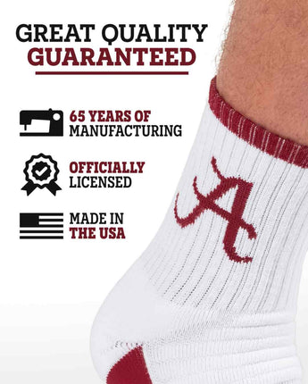TCK socks NCAA Quarter Socks - Alabama Crimson Tide