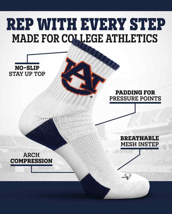 TCK socks NCAA Quarter Socks - Auburn Tigers