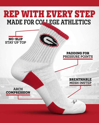 TCK socks NCAA Quarter Socks - Georgia Bulldogs