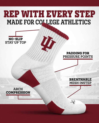TCK socks NCAA Quarter Socks - Indiana Hoosiers