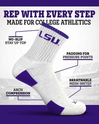 TCK socks NCAA Quarter Socks - LSU Tigers