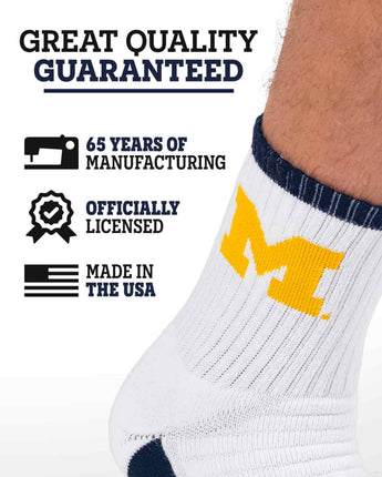 TCK socks NCAA Quarter Socks - Michigan Wolverines