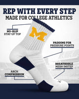 TCK socks NCAA Quarter Socks - Michigan Wolverines