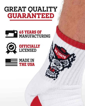 TCK socks NCAA Quarter Socks - NC State Wolfpack