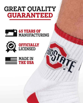 TCK socks NCAA Quarter Socks - Ohio State Buckeyes