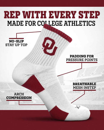 TCK socks NCAA Quarter Socks - Oklahoma Sooners