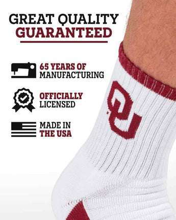 TCK socks NCAA Quarter Socks - Oklahoma Sooners