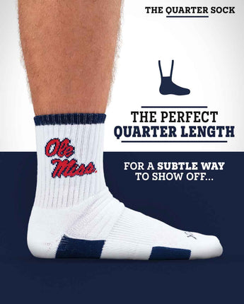 TCK socks NCAA Quarter Socks - Ole Miss Rebels