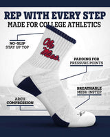 TCK socks NCAA Quarter Socks - Ole Miss Rebels