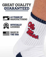 TCK socks NCAA Quarter Socks - Ole Miss Rebels