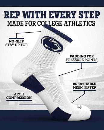 TCK socks NCAA Quarter Socks - Penn State Nittany Lions