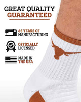 TCK socks NCAA Quarter Socks - Texas Longhorns