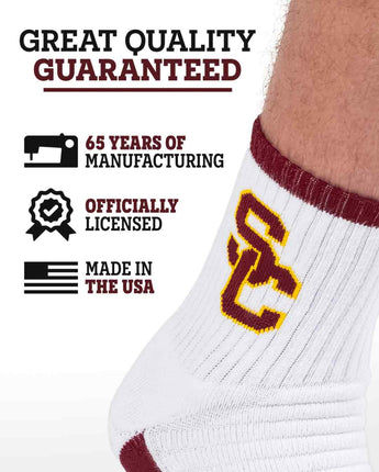 TCK socks NCAA Quarter Socks - USC Trojans