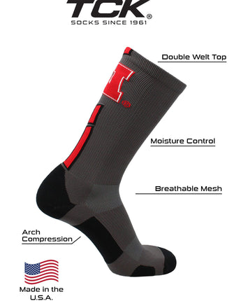 TCK socks Nebraska Cornhuskers Baseline Crew USA Made