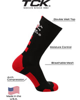 TCK socks Nebraska Cornhuskers Blackshirts Baseline Crew USA Made
