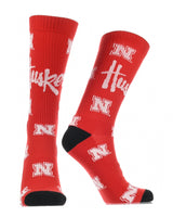 Nebraska Cornhuskers Mayhem Crew Socks (Imported)