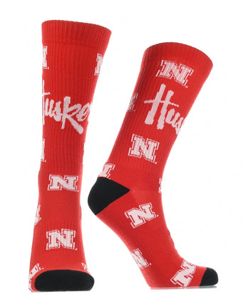 Nebraska Cornhuskers Mayhem Crew Socks (Imported)