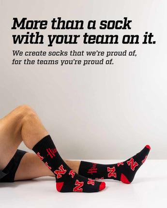 TCK socks Nebraska Cornhuskers Mayhem Crew Socks (Made in USA)