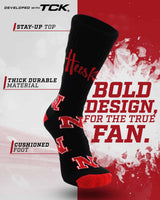 TCK socks Nebraska Cornhuskers Mayhem Crew Socks (Made in USA)