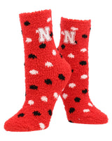 TCK socks Nebraska Cornhuskers / Medium NCAA College Fuzzy Socks For Women & Men, Warm and Cozy Socks Womens Licensed Sock (Nebraska Cornhuskers)