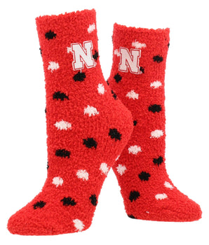TCK socks Nebraska Cornhuskers / Medium NCAA College Fuzzy Socks For Women & Men, Warm and Cozy Socks Womens Licensed Sock (Nebraska Cornhuskers)