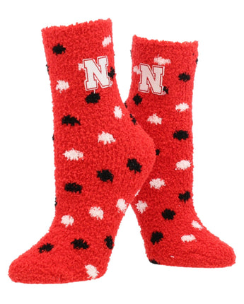 TCK socks Nebraska Cornhuskers / Medium NCAA College Fuzzy Socks For Women & Men, Warm and Cozy Socks Womens Licensed Sock (Nebraska Cornhuskers)