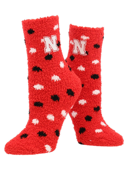 TCK socks Nebraska Cornhuskers / Medium NCAA College Fuzzy Socks For Women & Men, Warm and Cozy Socks Womens Licensed University Sock