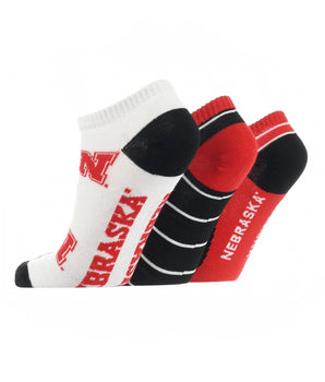 TCK socks Nebraska Cornhuskers No Show Socks Full Field 3 Pack
