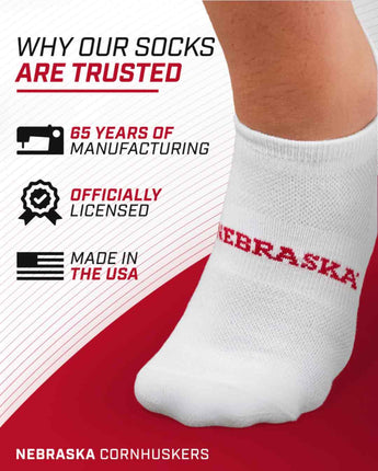 TCK socks Nebraska Cornhuskers / One Size TCK Nebraska Cornhuskers No Show Liner Socks (3-Pack)
