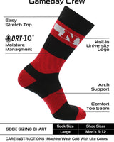 Nebraska Cornhuskers Scarlet & Black Striped Crew Socks - NCAA Men's Dress & Casual Game Day Apparel - Soft Gear